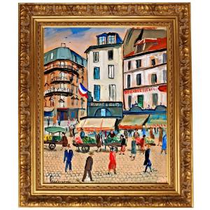 Lucien Genin (1894-1953) Quartier Commerçant à Paris 