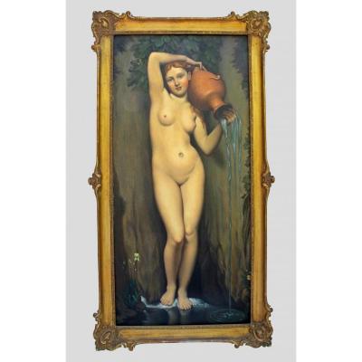 Painting Dated 1934 'the Source' After Ingres