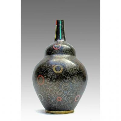 Cloisonne Art Deco Vase Attributed To Jean Goulden