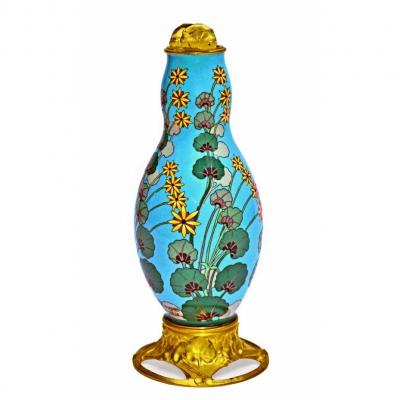 Art Nouveau Cloisonne Vase By Louchet In Paris