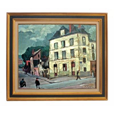 Pierre Le Trividic (1898-1960) Rue Animée à Rouen