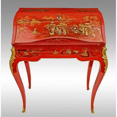 Chinese Lacquer Slope Desk