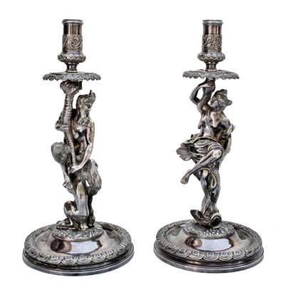 Corneille Van Cleve (1646-1732) Pair Of Great Torches