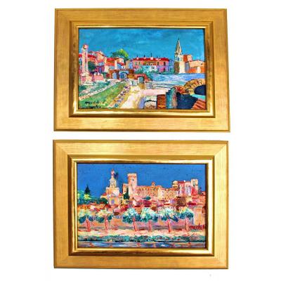 Elisée Maclet (1881-1962) Pair Of Paintings: Arles And Avignon