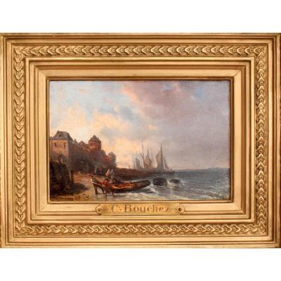 Charles BOUCHEZ (1811-1882) St Malo Retour de Pêche 