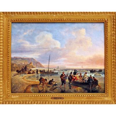 Jean-Louis Demarne (1744 -1829) Bord de Mer Animé