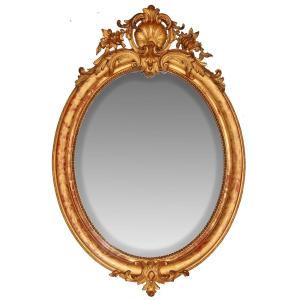 Grand Miroir Ovale d'époque Louis-philippe