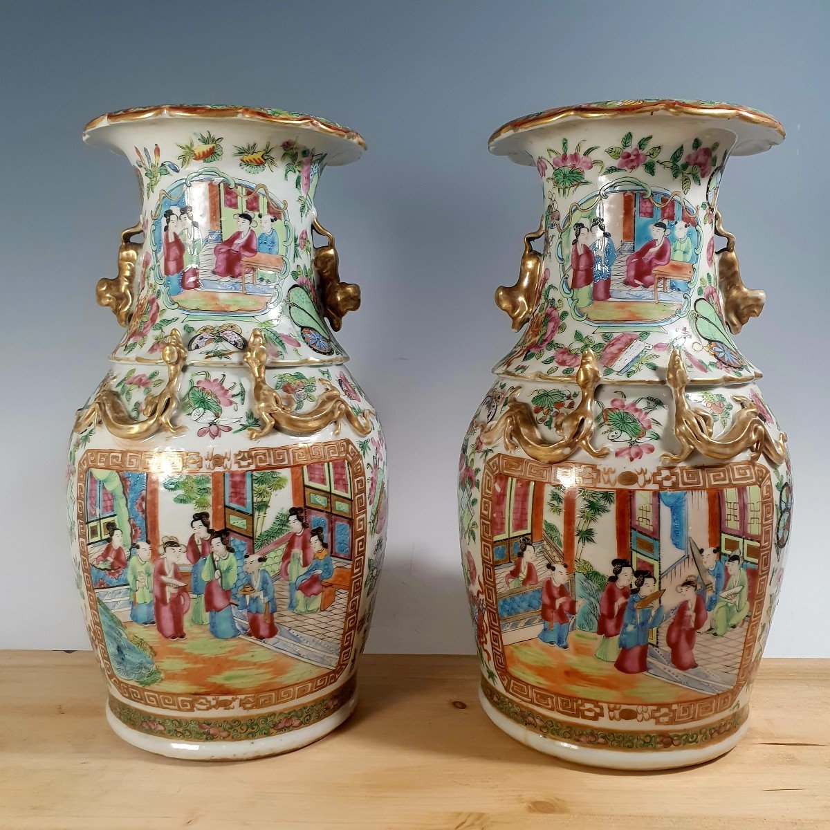 Pair Of Baluster Vases