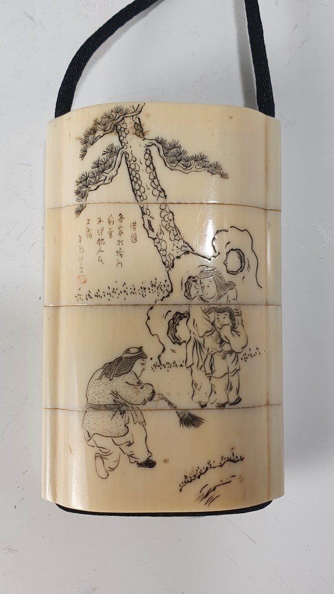 Inro - Elephant Ivory - Japan - Meiji Period (1868-1912) Art 1131-photo-7