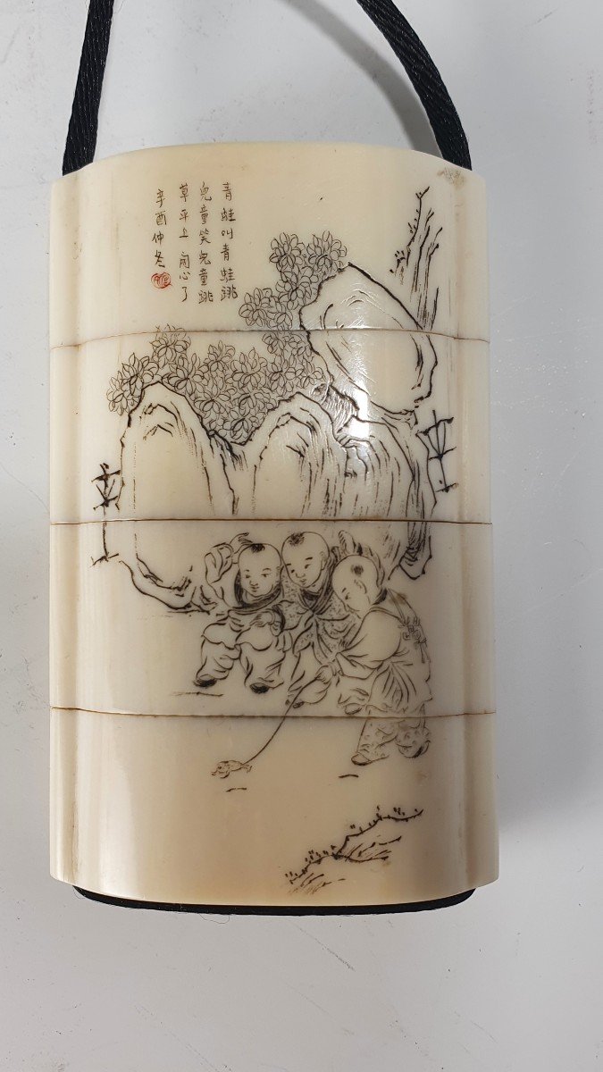 Inro - Elephant Ivory - Japan - Meiji Period (1868-1912) Art 1131-photo-8