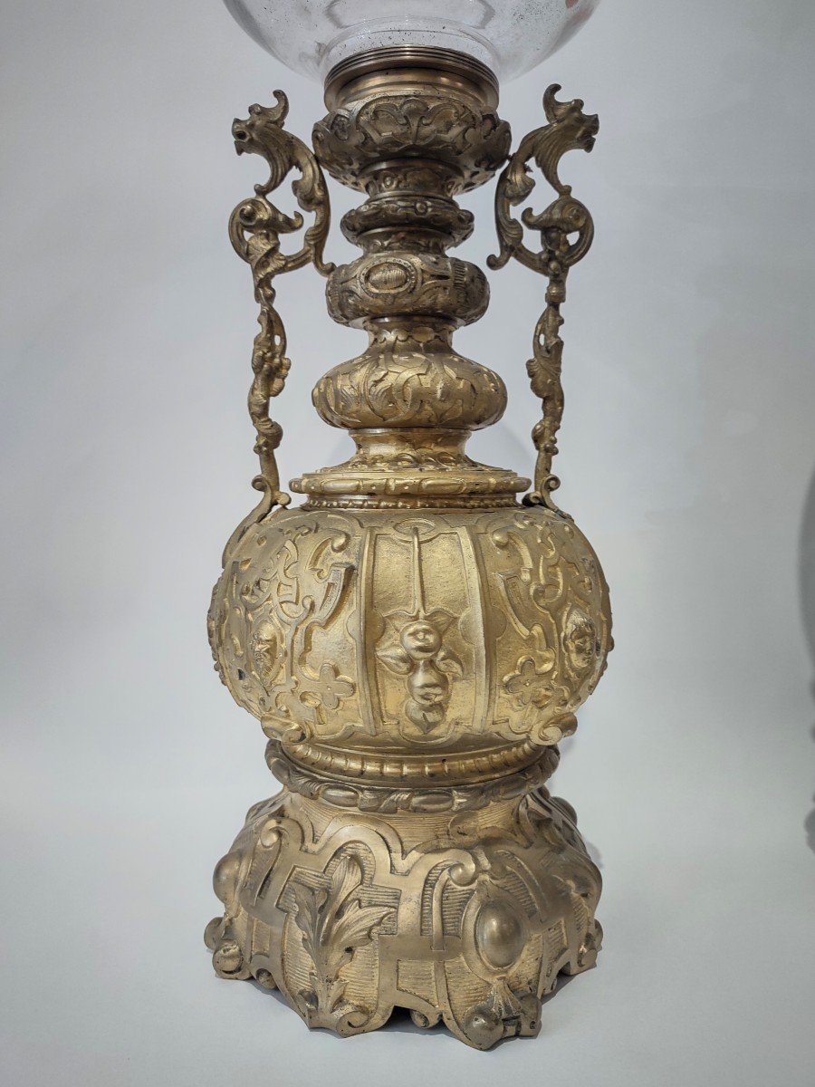 Pair Of Gilded Bronze Oil Lamps-photo-1