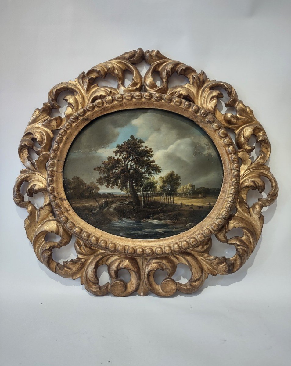  Two Oval Landscape Paintings-photo-4