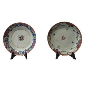 Deux Assiettes En Porcelaine d'Exportation Chinoise