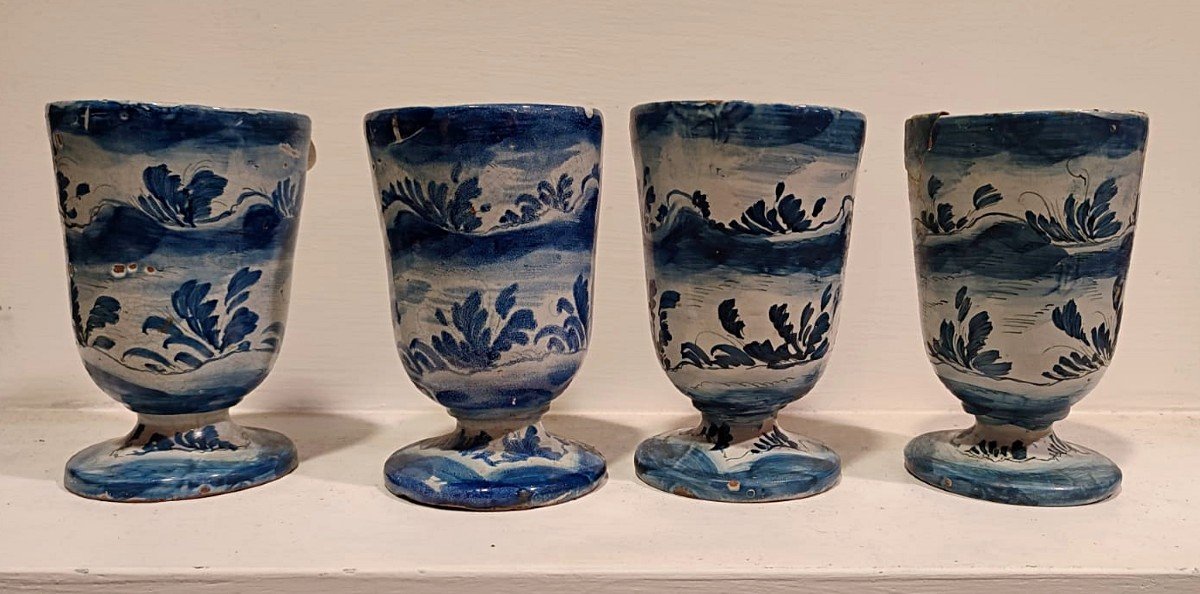 N.4, 18th Century Savona Ceramic Goblets-photo-2