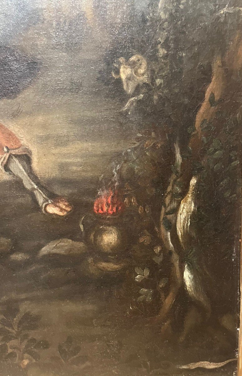 "sacrifice d'Isaac" - Huile Sur Toile De l'école Toscane De La Seconde Moitié Du XVIIe Siècle.-photo-4