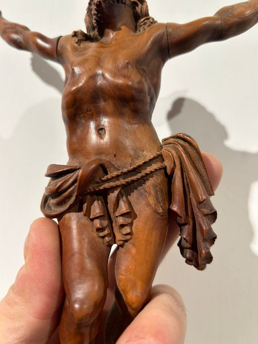 Christ In Boxwood From The 18th Century.-photo-3
