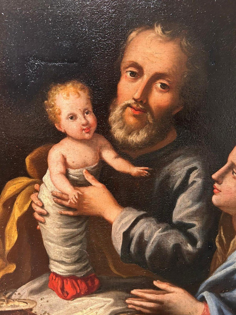 Interesting Painting Depicting "holy Family", Central Italy School Of The Late 17th-early 18th-photo-2