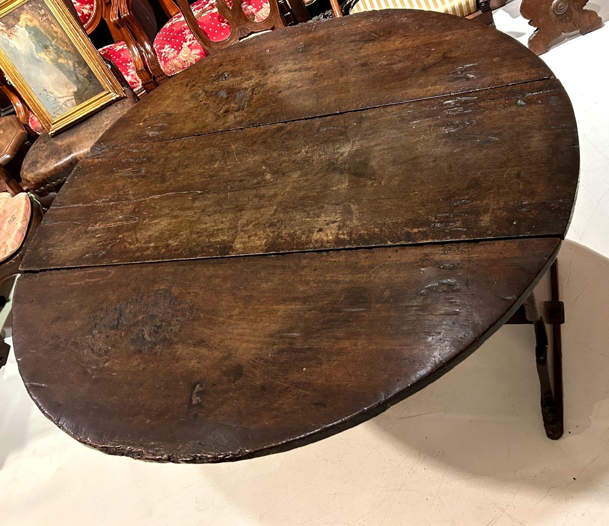Antique Umbrian Walnut Wood Table From The 16th Century-photo-3