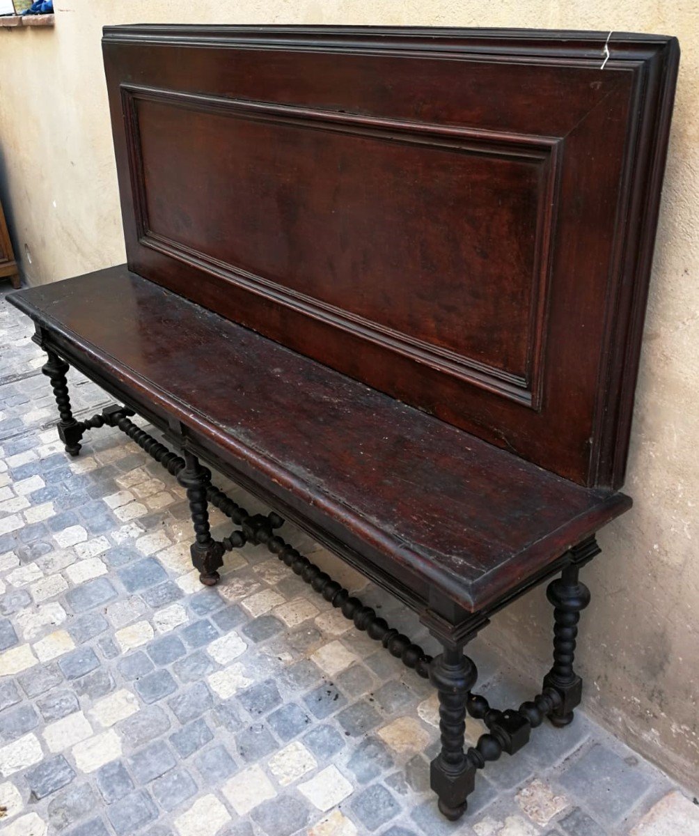 Sienese Bench From The 16th Century Still In Its First Patina. 190cm-photo-3