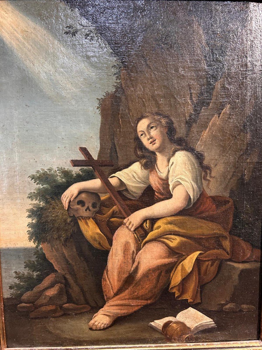Oil On Canvas Representing Madeleine In Ecstasy From The Early 18th Century.-photo-2