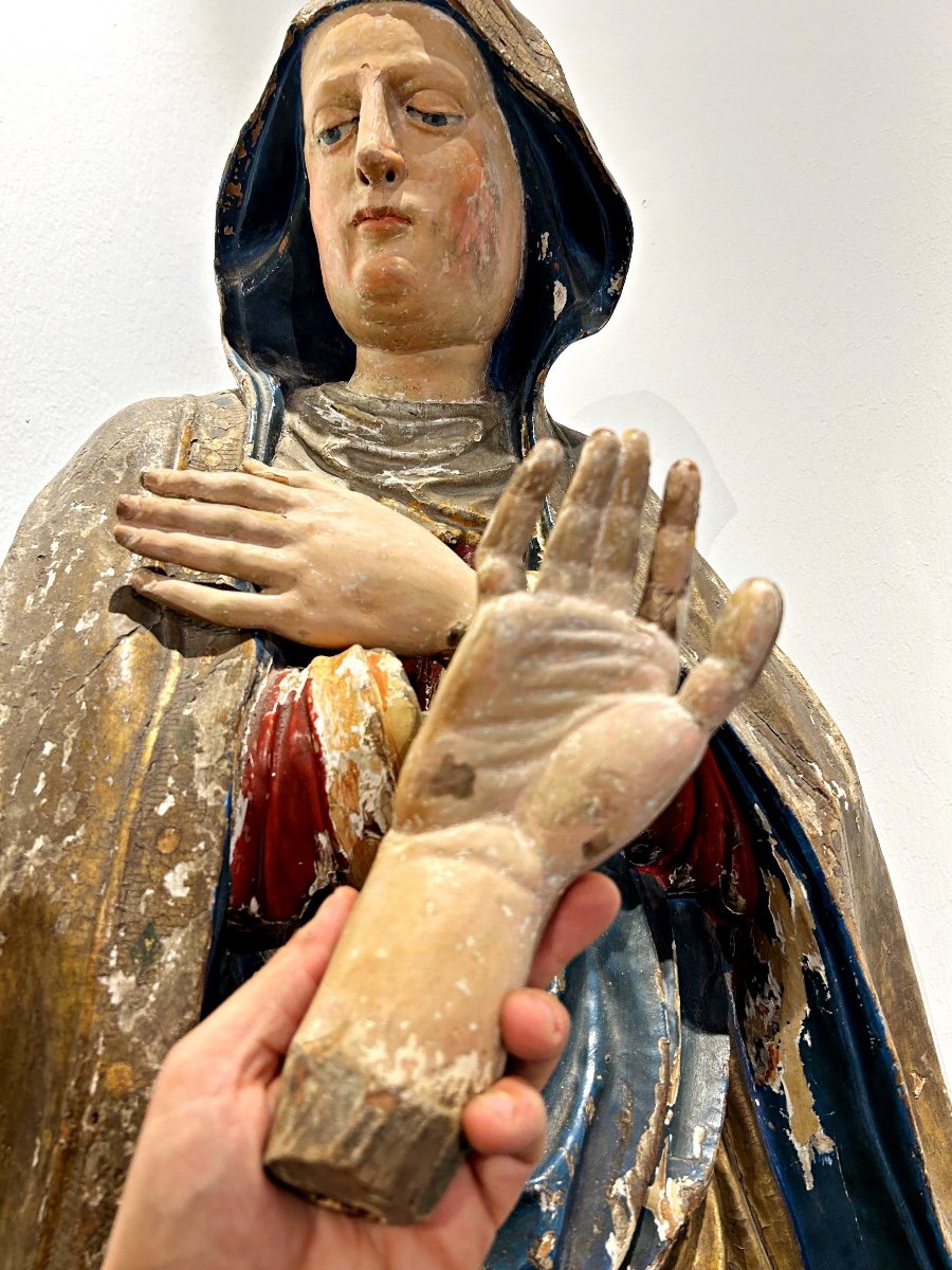 Sant'anna En Bois Doré Et Polychrome Du Début Du XVIe Siècle, Sienne.-photo-1