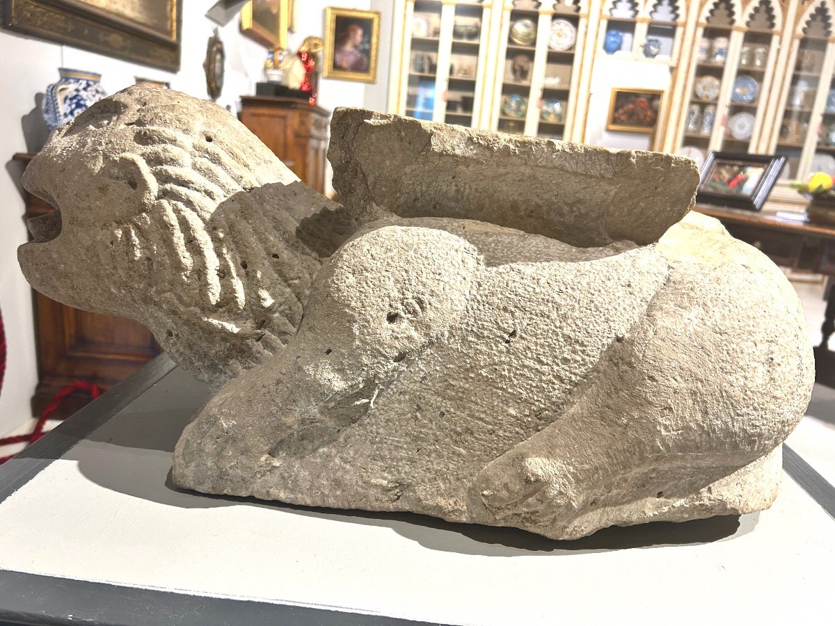 Stylophore Sea Lion In Gray Peperino, XI-xii Century-photo-3