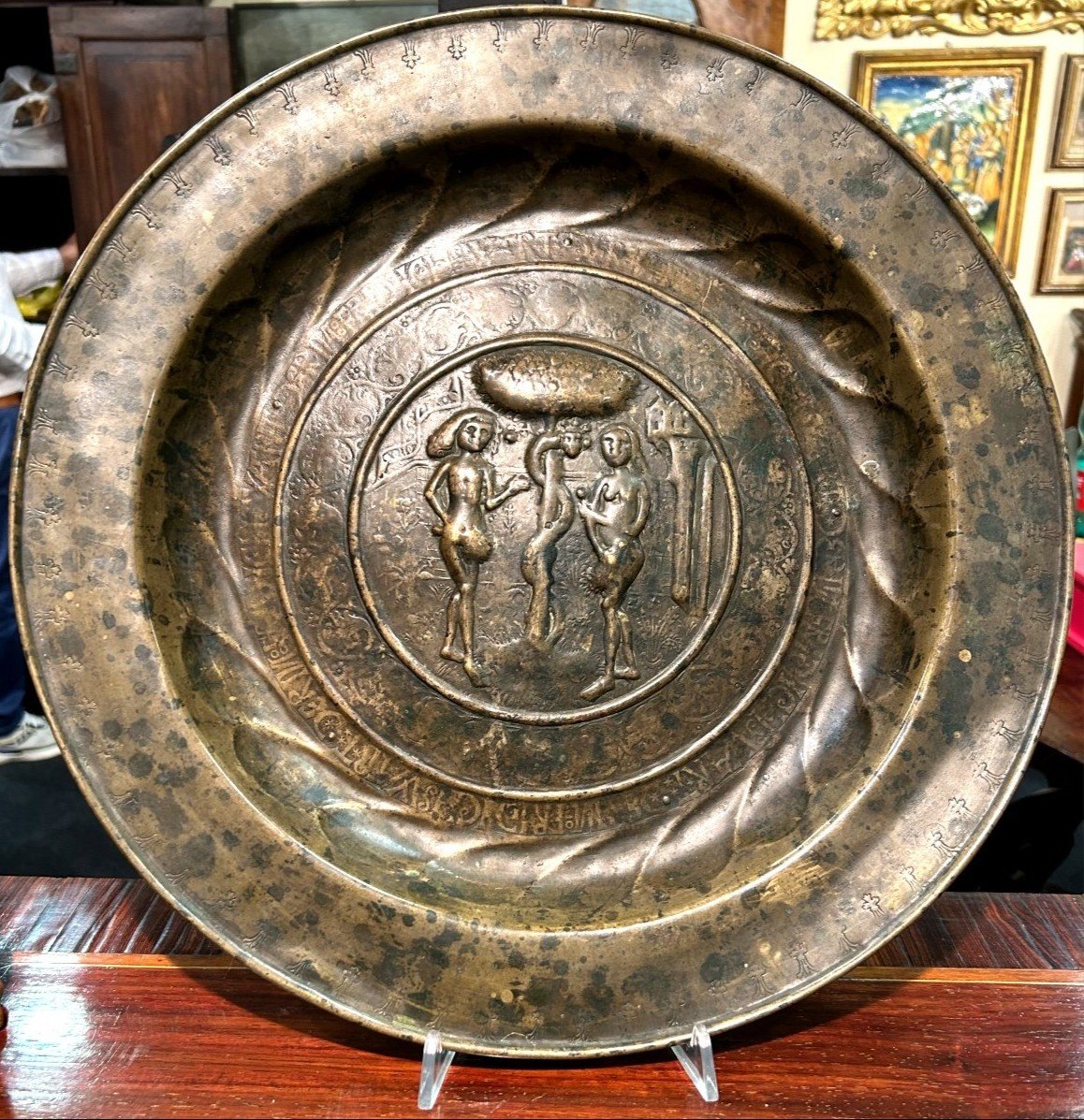 Chaplain's Plate In Repoussé Copper, Numberg 16th Century