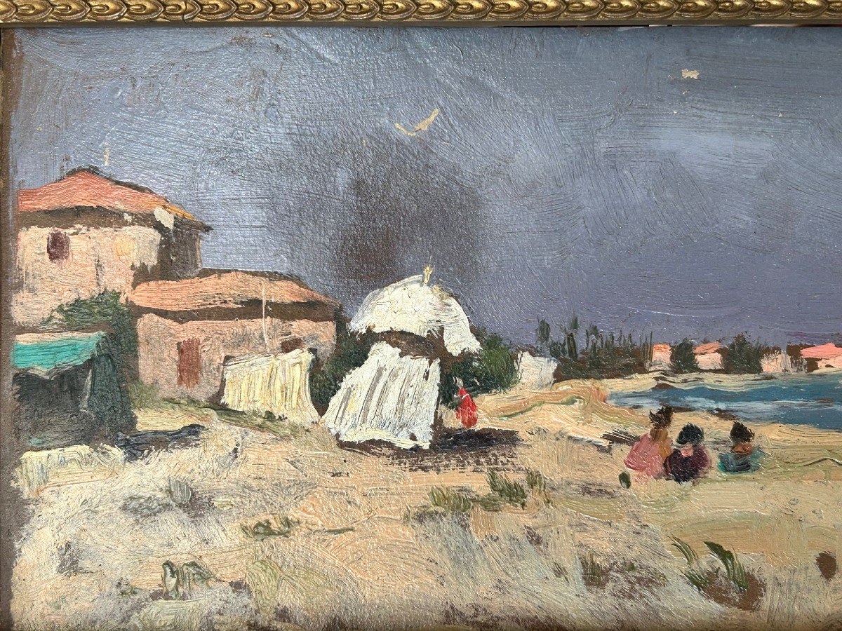 Tableau Macchia, Paire De Paysages Signés Et Datés Par G. Pizzirani.-photo-4