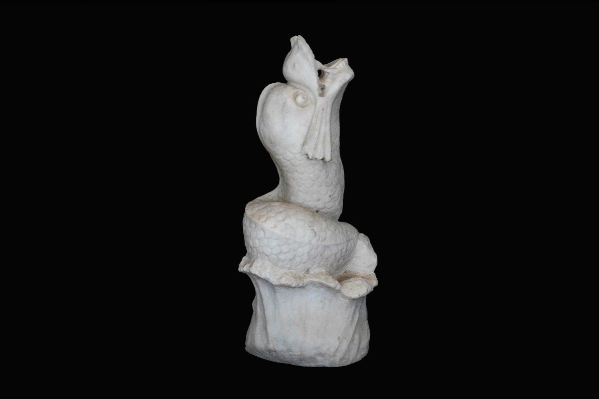 Marble Element In The Shape Of A Triton, 17th Century.