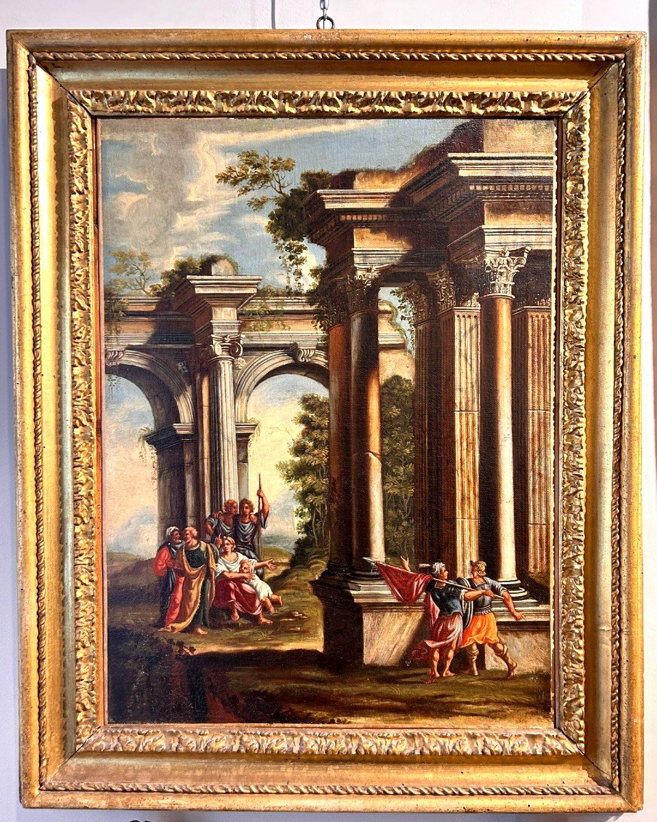 Pair Of Architectural Capricci From The Late 17th Century With Splendid Contemporary Frames.-photo-2