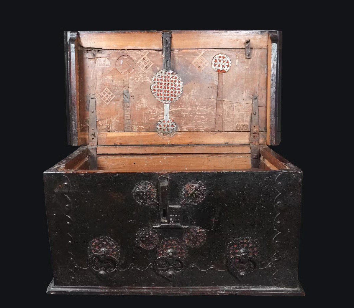 Ancient Gothic Chest , Northern Italy.