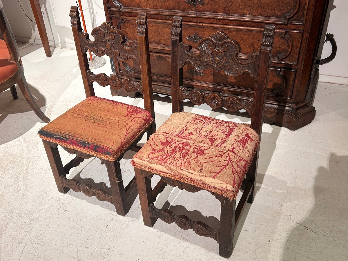 Rare 17th Century Carved Children's Chairs-photo-2