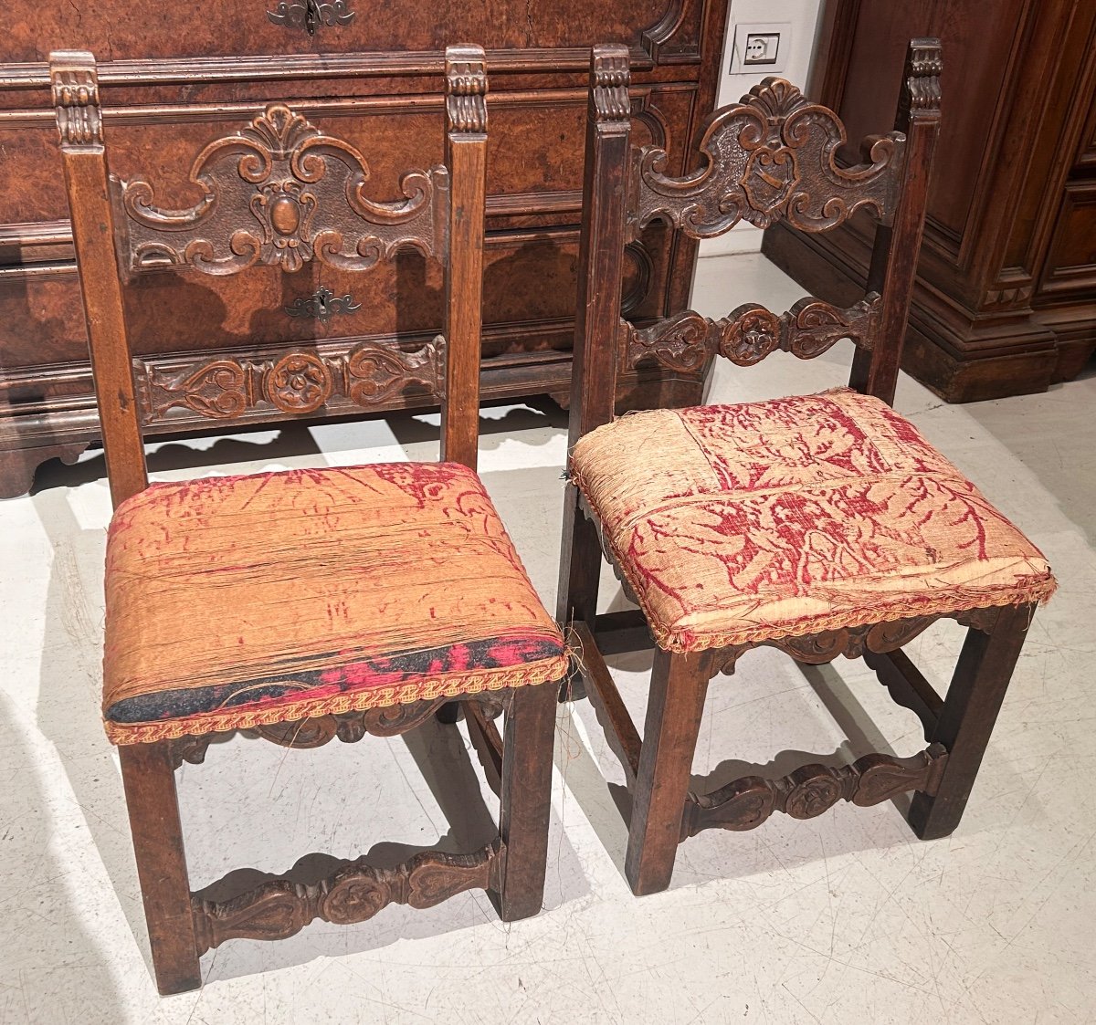 Rare 17th Century Carved Children's Chairs