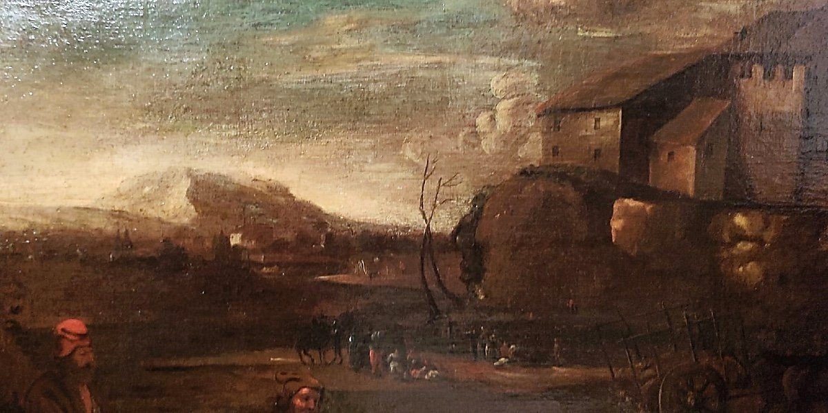 Bucolic Scene In The Roman Countryside Of The XVII Century. 110cm X 71cm-photo-2