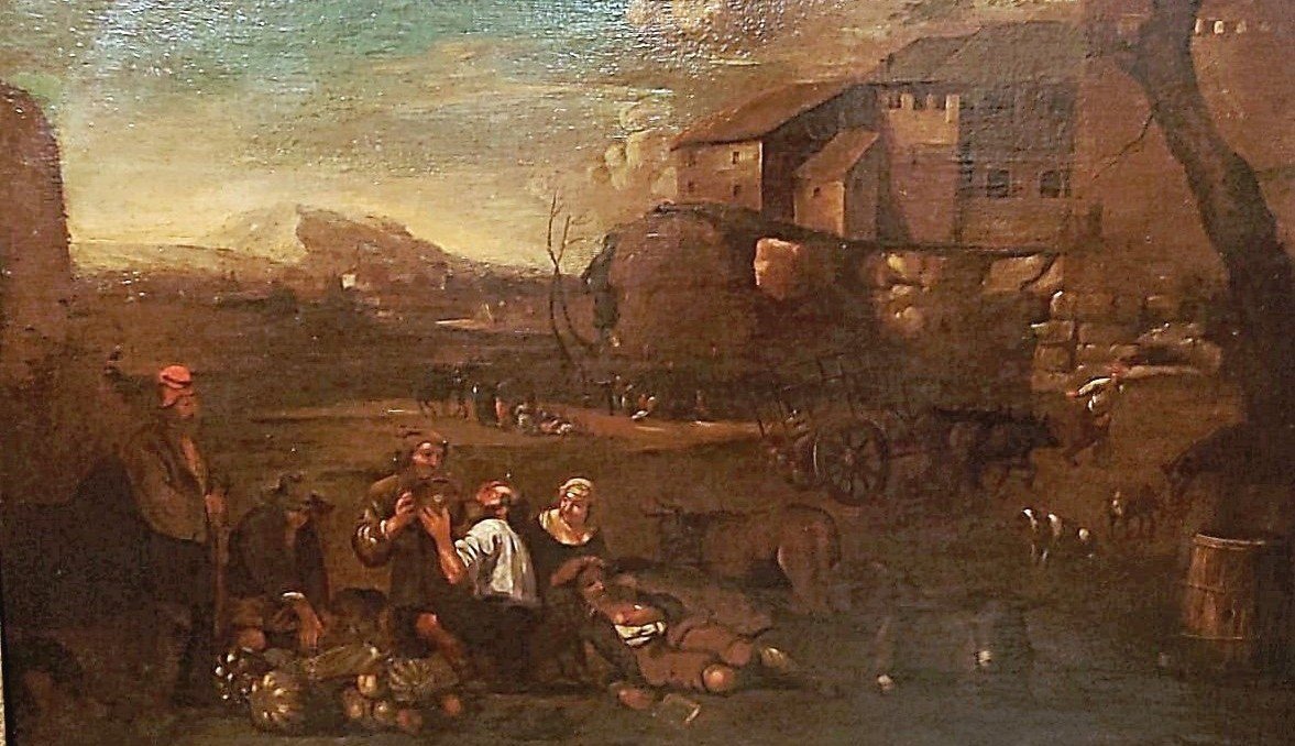 Bucolic Scene In The Roman Countryside Of The XVII Century. 110cm X 71cm