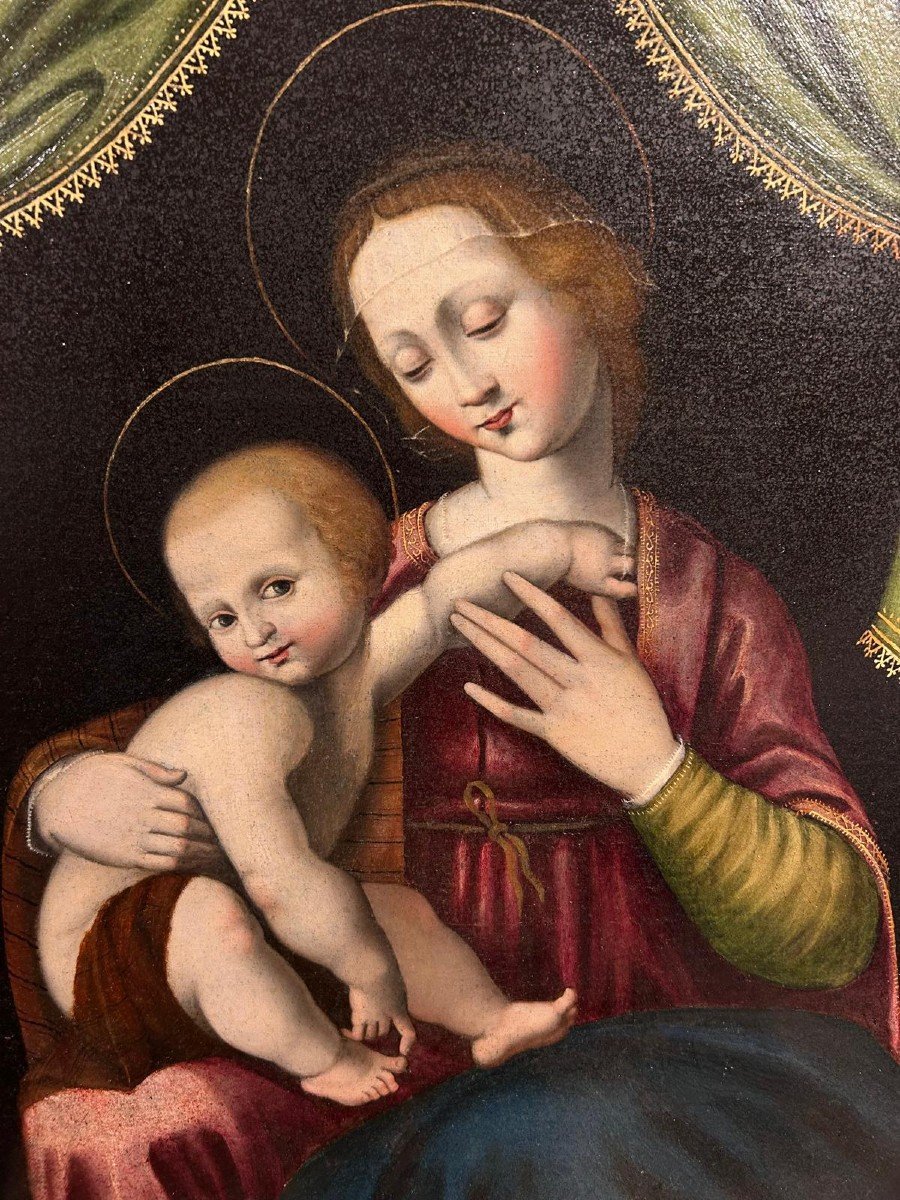 Virgin And Child, Tuscan Painter Of The Mid-16th Century.-photo-3