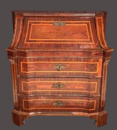 Elegant Roman Louis XIV Flap Inlaid With Fine Woods.-photo-2