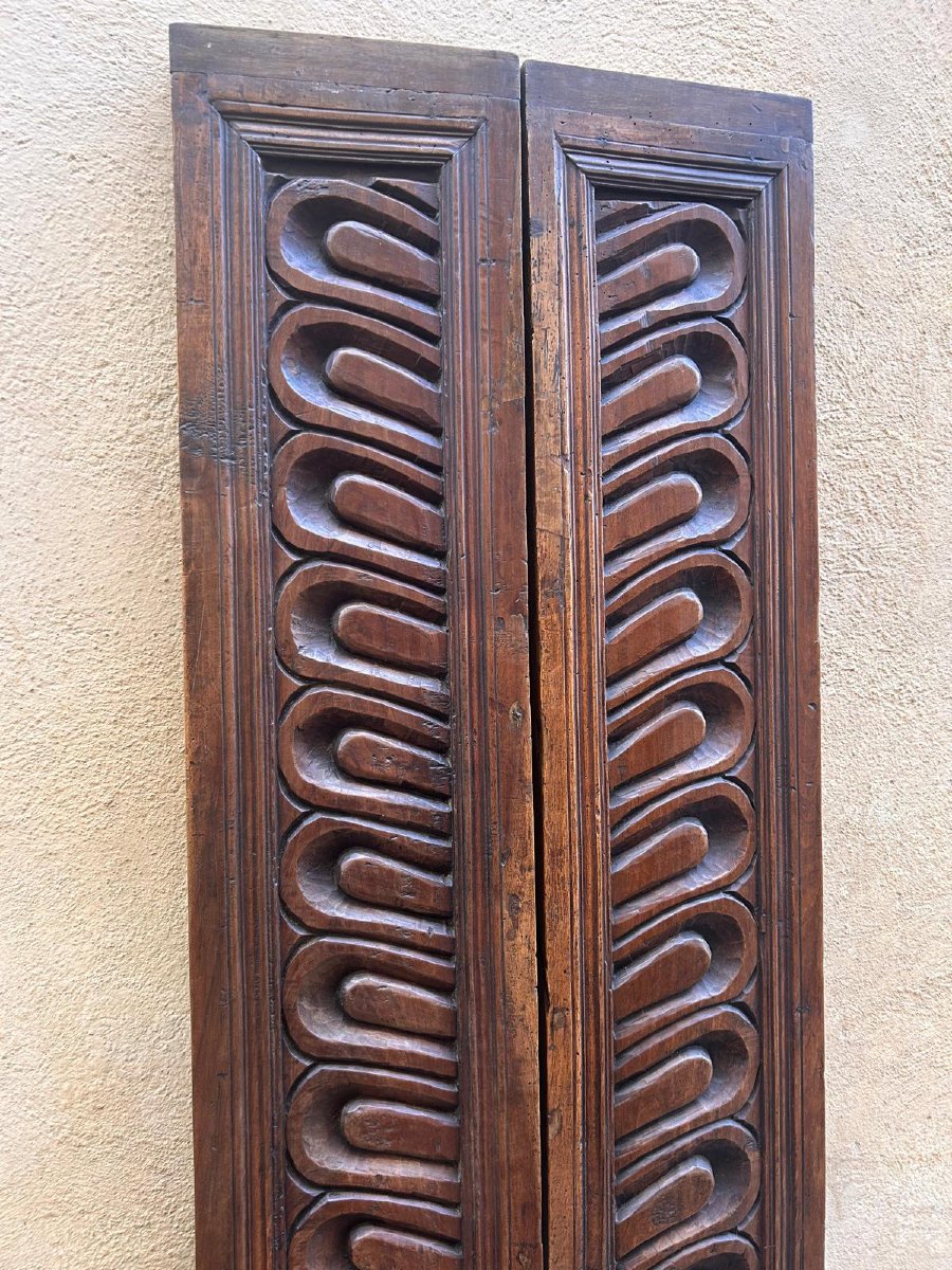 Interesting 17th Century Wooden Bed, With Scorpioni Family Crest.-photo-2