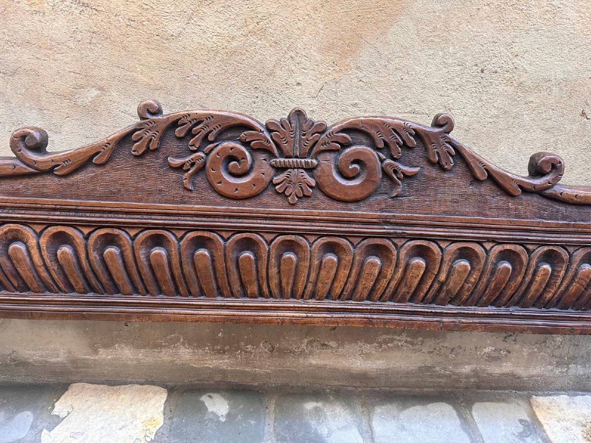 Interesting 17th Century Wooden Bed, With Scorpioni Family Crest.-photo-6