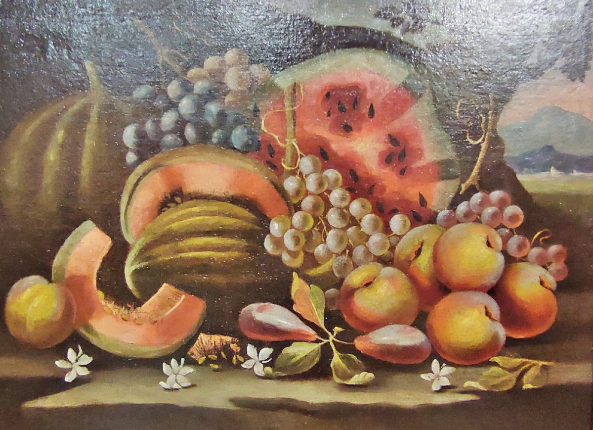 Still Lifes With Fruits, Roman Workshop From The First Half Of The 18th Century-photo-3