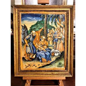 Important Plaque From Urbino, Patanazzi Workshop, Late 16th Century. (38cm X 50cm + Frame)