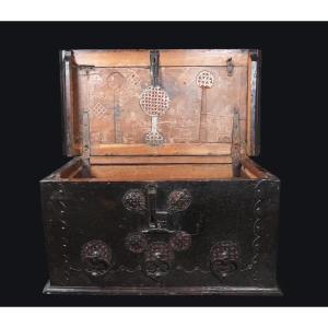 Ancient Gothic Chest , Northern Italy.