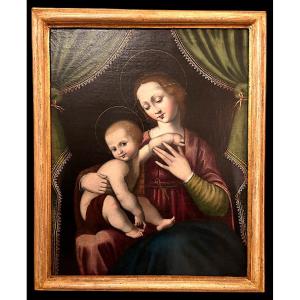 Vierge à l'Enfant, Peintre Toscan Du Milieu Du XVIe Siècle.