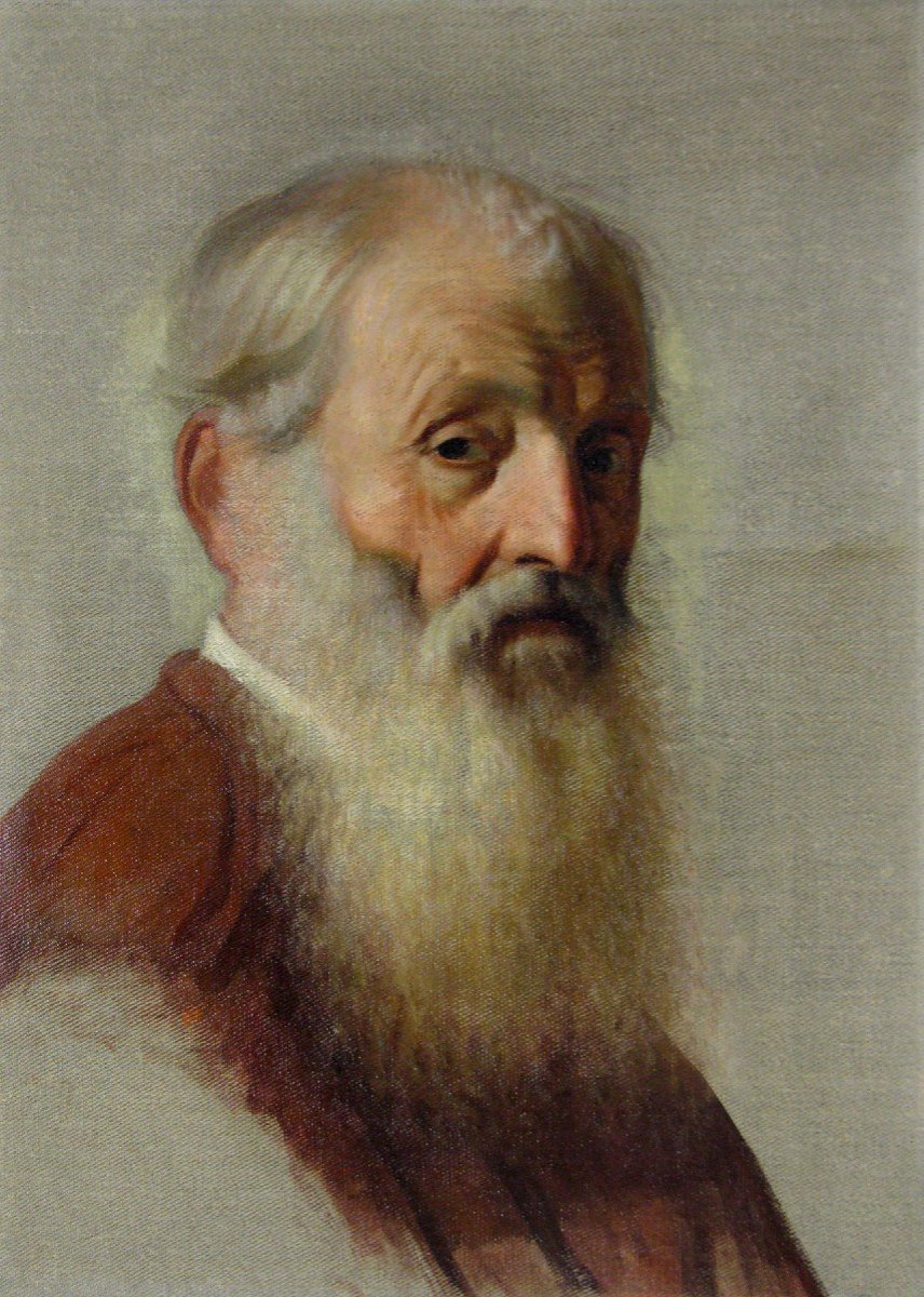Luigi Busi - Portrait Of An Old Man - 19th Century - Bologna