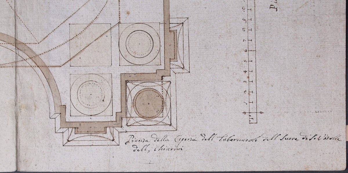 Marcantonio Chiarini Architect Bologna Drawing Watercolor Project 17th 18th Century-photo-2