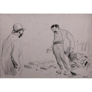 Jean Louis Forain - Drawing - A Mason