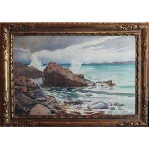 Louis Henri Laffilée Trestrignel - Bretagne Watercolor -  Signed