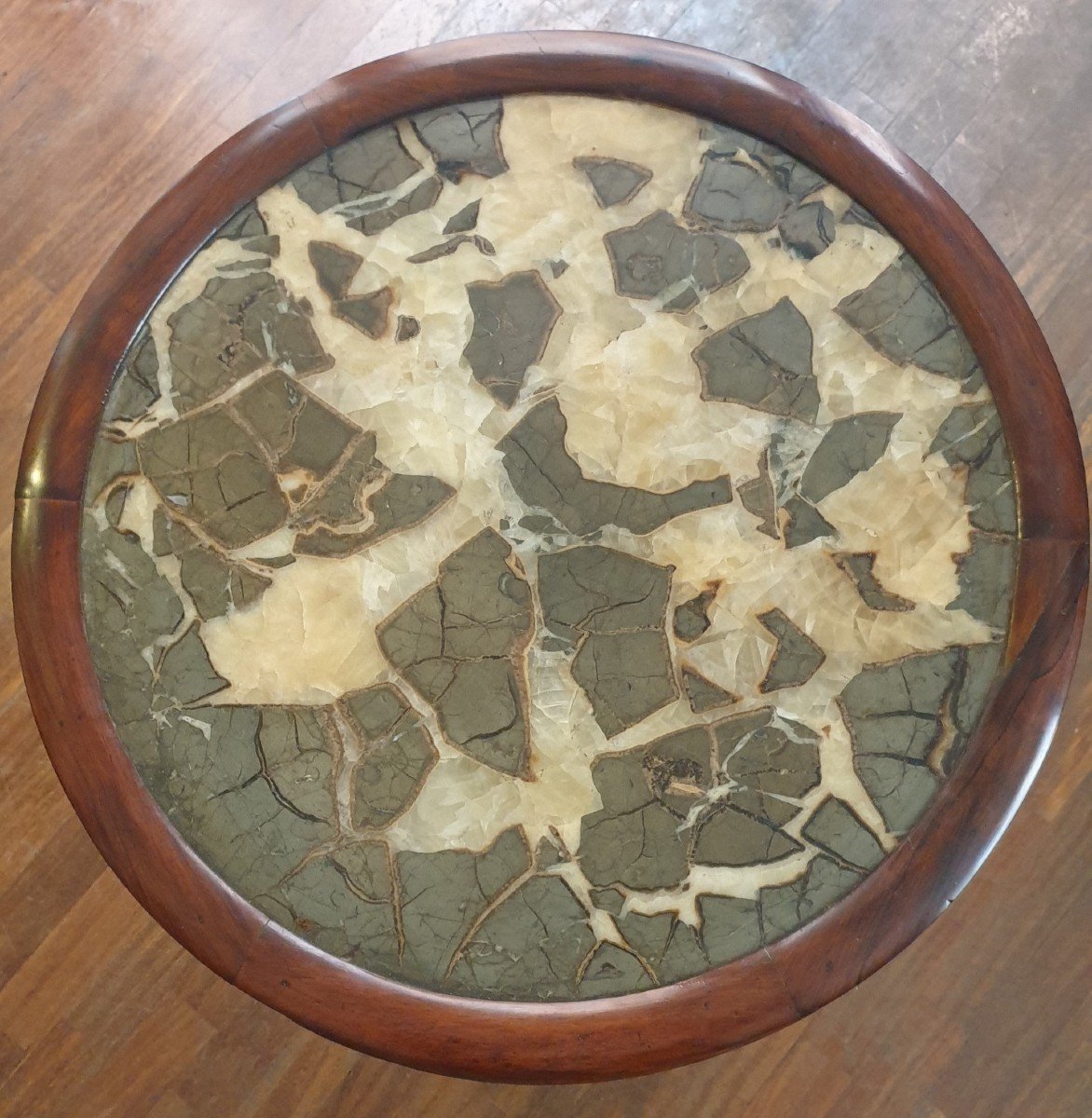 Georgian Occasional Round Table With Septarian Marble Top, Late XVIII Century Early XIX Century-photo-4