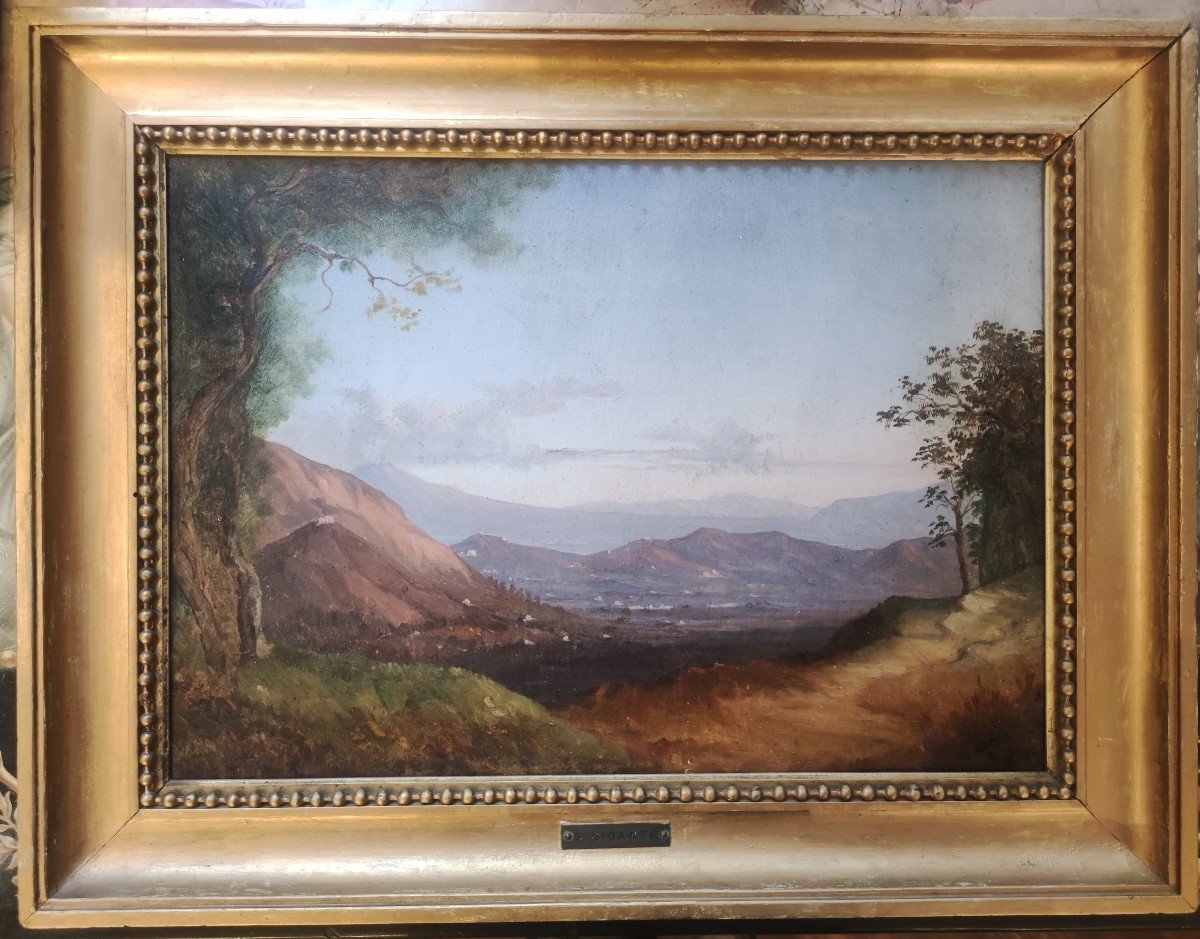 Paysage , Tableau, Ancienne Attribution à G. Gigante , Italie Naples XIXème Siècle 