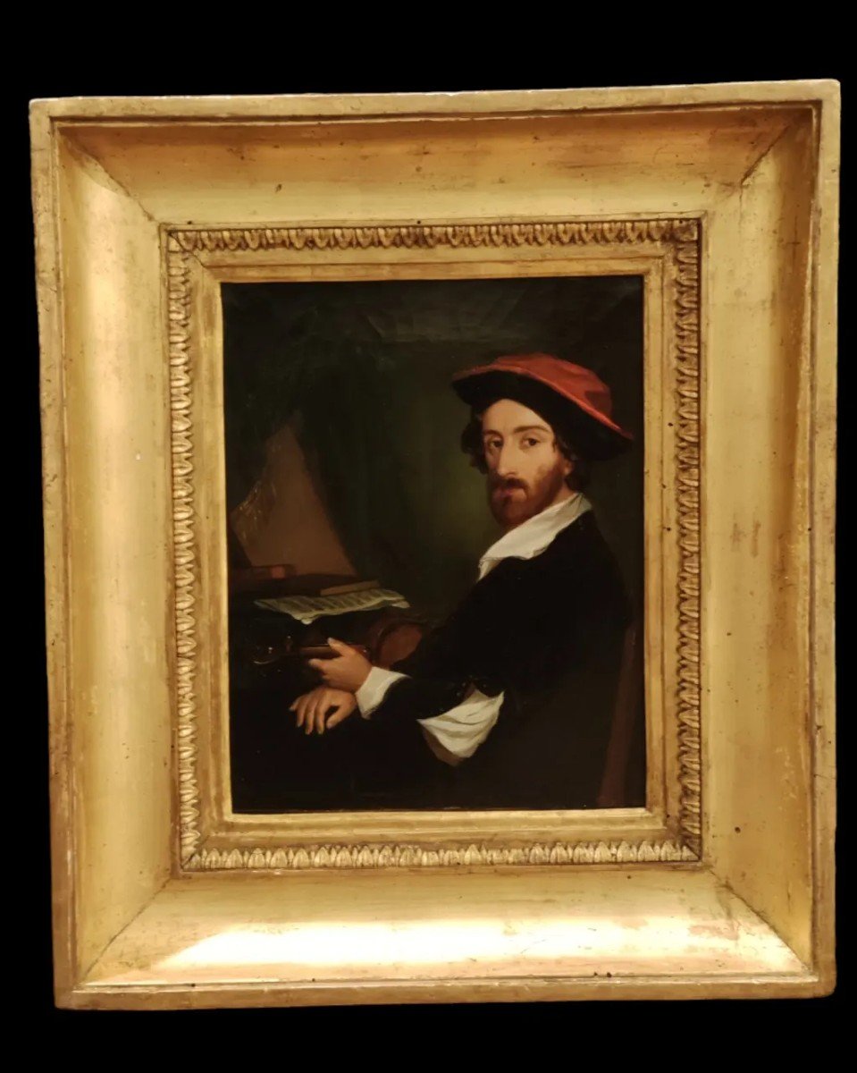 Portrait De Violoniste, Tableau , Italie XIXéme Siécle 